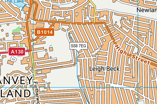 SS8 7EG map - OS VectorMap District (Ordnance Survey)