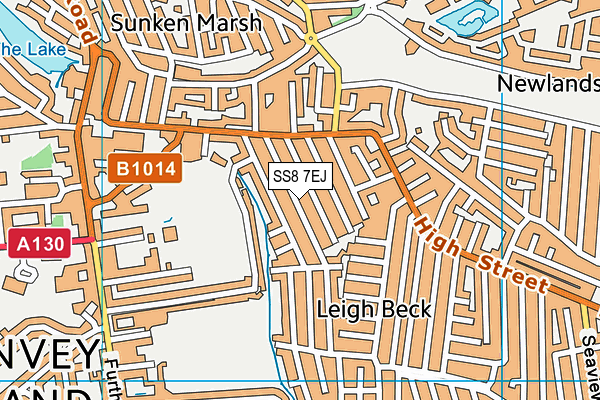 SS8 7EJ map - OS VectorMap District (Ordnance Survey)