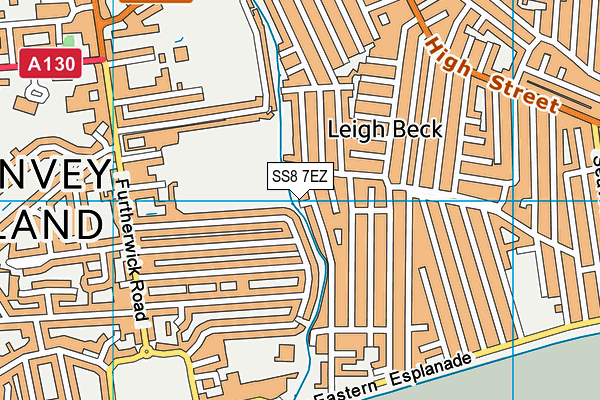 SS8 7EZ map - OS VectorMap District (Ordnance Survey)