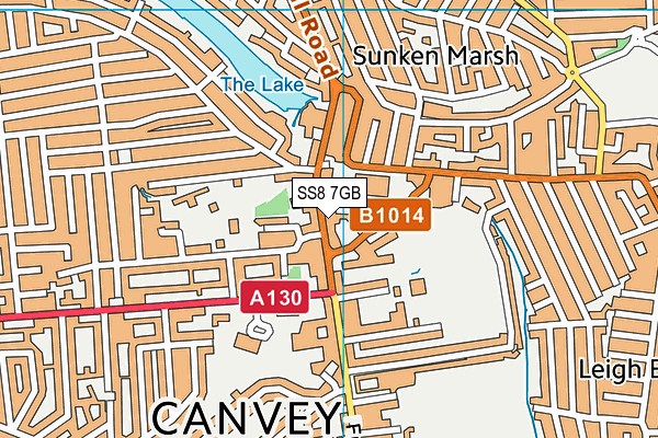 SS8 7GB map - OS VectorMap District (Ordnance Survey)