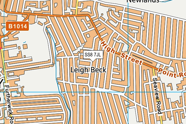 SS8 7JL map - OS VectorMap District (Ordnance Survey)