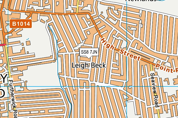 SS8 7JN map - OS VectorMap District (Ordnance Survey)