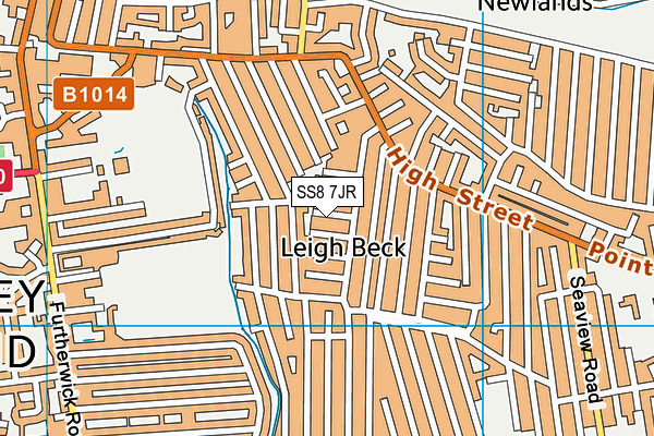SS8 7JR map - OS VectorMap District (Ordnance Survey)