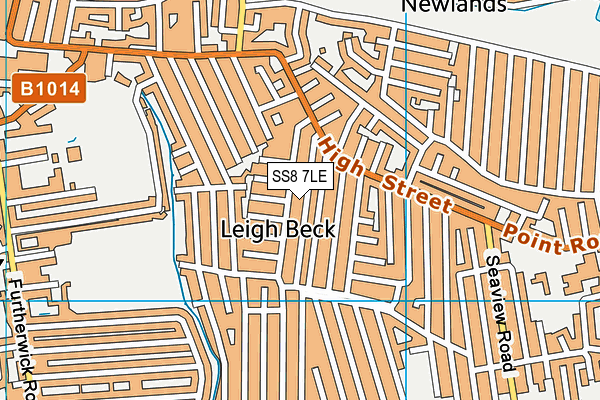 SS8 7LE map - OS VectorMap District (Ordnance Survey)