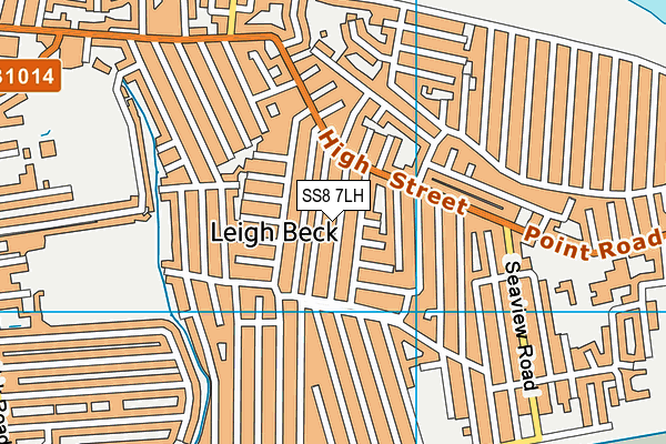 SS8 7LH map - OS VectorMap District (Ordnance Survey)