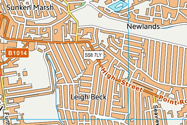 SS8 7LY map - OS VectorMap District (Ordnance Survey)
