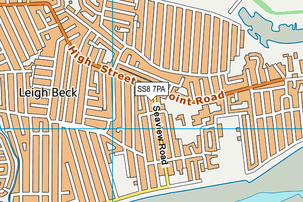 SS8 7PA map - OS VectorMap District (Ordnance Survey)