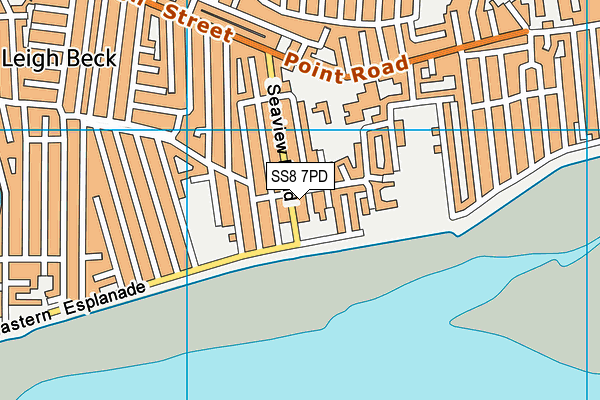 SS8 7PD map - OS VectorMap District (Ordnance Survey)