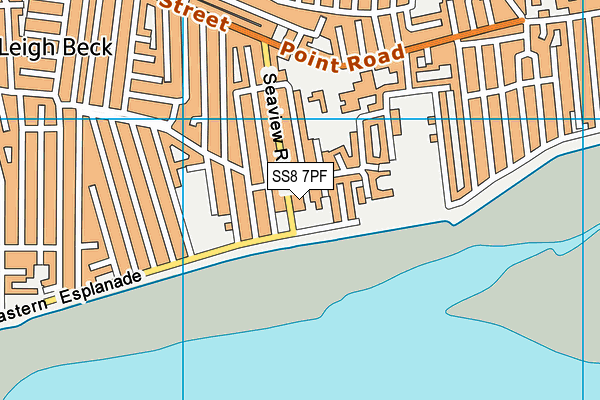 SS8 7PF map - OS VectorMap District (Ordnance Survey)