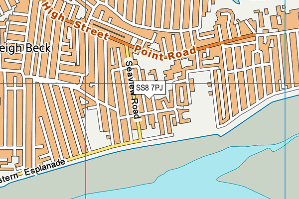 SS8 7PJ map - OS VectorMap District (Ordnance Survey)