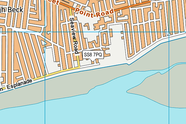 SS8 7PQ map - OS VectorMap District (Ordnance Survey)
