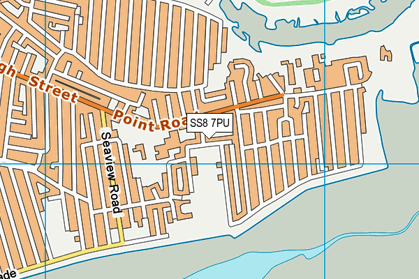 SS8 7PU map - OS VectorMap District (Ordnance Survey)