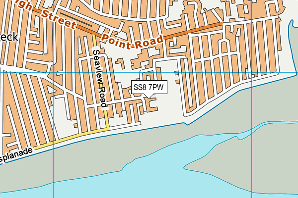 SS8 7PW map - OS VectorMap District (Ordnance Survey)