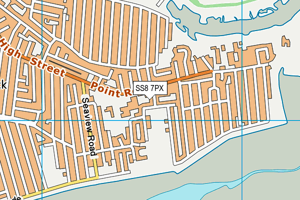Park Lane (Canvey Island Football Club) map (SS8 7PX) - OS VectorMap District (Ordnance Survey)
