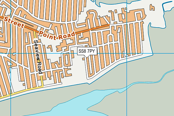 SS8 7PY map - OS VectorMap District (Ordnance Survey)