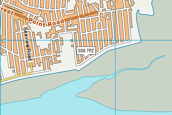 SS8 7PZ map - OS VectorMap District (Ordnance Survey)