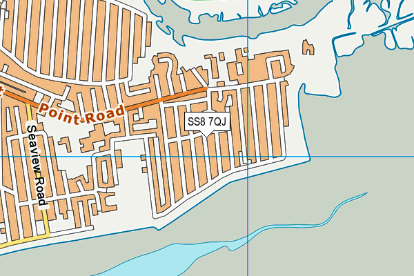 SS8 7QJ map - OS VectorMap District (Ordnance Survey)