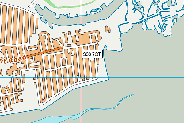 SS8 7QT map - OS VectorMap District (Ordnance Survey)