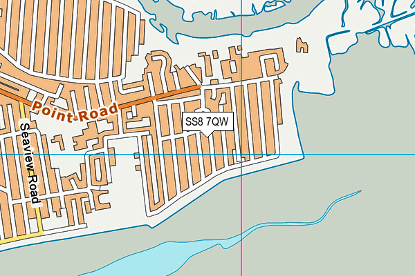 SS8 7QW map - OS VectorMap District (Ordnance Survey)