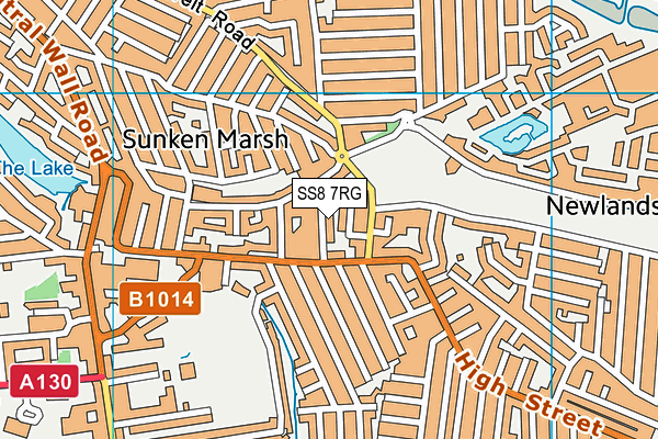 SS8 7RG map - OS VectorMap District (Ordnance Survey)