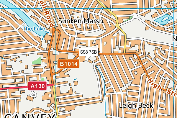 SS8 7SB map - OS VectorMap District (Ordnance Survey)