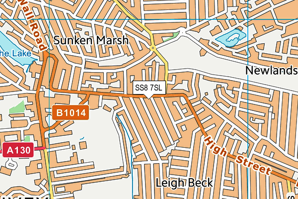 SS8 7SL map - OS VectorMap District (Ordnance Survey)