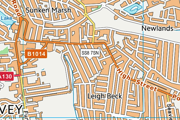 SS8 7SN map - OS VectorMap District (Ordnance Survey)