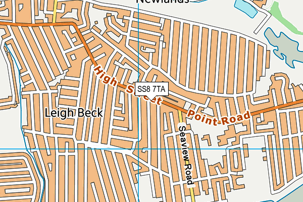 SS8 7TA map - OS VectorMap District (Ordnance Survey)
