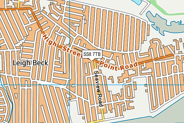SS8 7TB map - OS VectorMap District (Ordnance Survey)