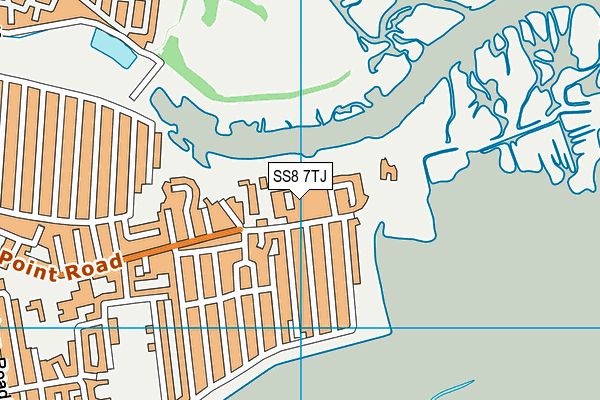 SS8 7TJ map - OS VectorMap District (Ordnance Survey)