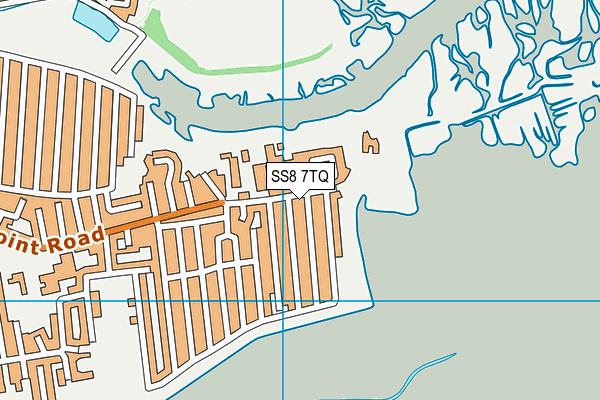 SS8 7TQ map - OS VectorMap District (Ordnance Survey)