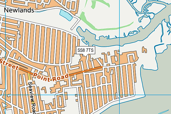 SS8 7TS map - OS VectorMap District (Ordnance Survey)