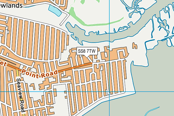 SS8 7TW map - OS VectorMap District (Ordnance Survey)