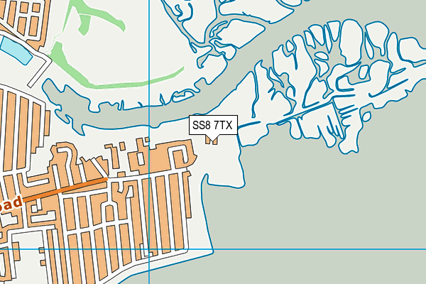 SS8 7TX map - OS VectorMap District (Ordnance Survey)