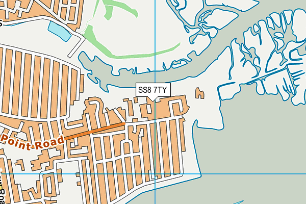 SS8 7TY map - OS VectorMap District (Ordnance Survey)