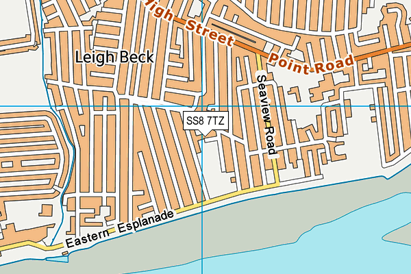 SS8 7TZ map - OS VectorMap District (Ordnance Survey)