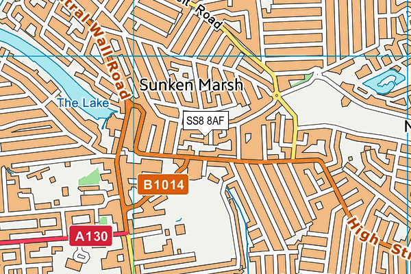 SS8 8AF map - OS VectorMap District (Ordnance Survey)