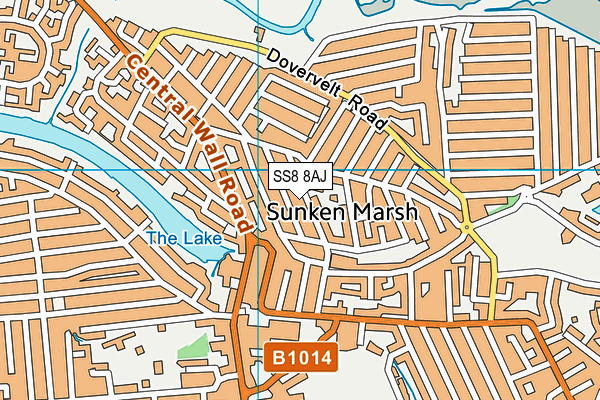 SS8 8AJ map - OS VectorMap District (Ordnance Survey)