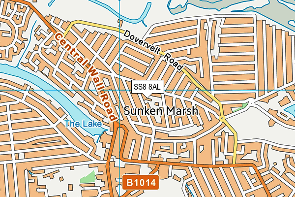 SS8 8AL map - OS VectorMap District (Ordnance Survey)