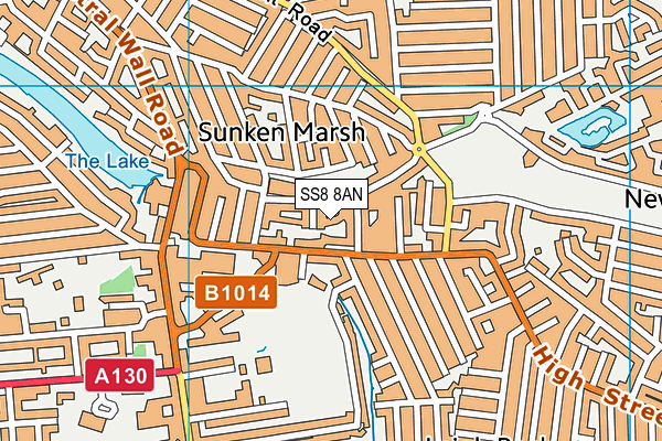 SS8 8AN map - OS VectorMap District (Ordnance Survey)