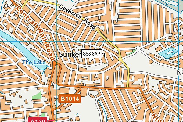 SS8 8AP map - OS VectorMap District (Ordnance Survey)