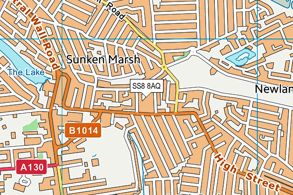 SS8 8AQ map - OS VectorMap District (Ordnance Survey)