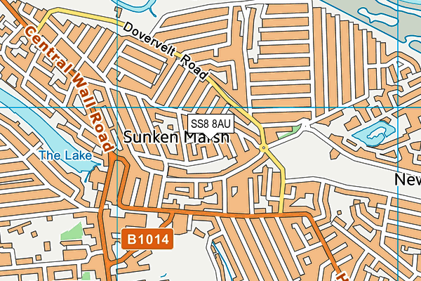 SS8 8AU map - OS VectorMap District (Ordnance Survey)