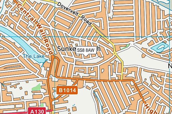 SS8 8AW map - OS VectorMap District (Ordnance Survey)