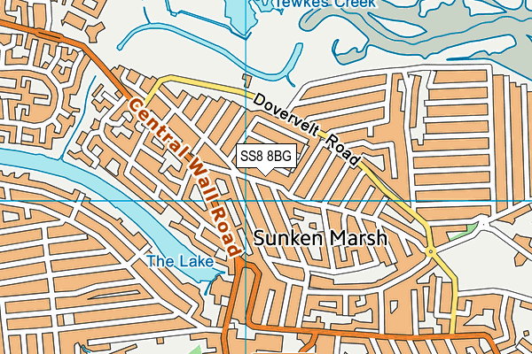 SS8 8BG map - OS VectorMap District (Ordnance Survey)