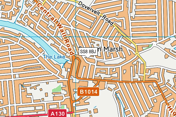 SS8 8BJ map - OS VectorMap District (Ordnance Survey)