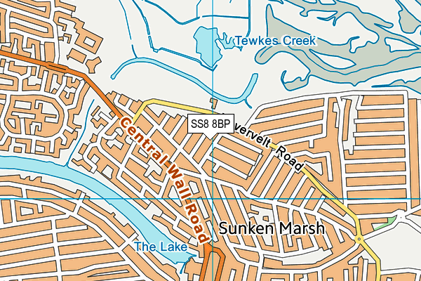 SS8 8BP map - OS VectorMap District (Ordnance Survey)