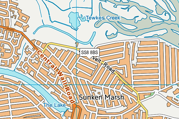 SS8 8BS map - OS VectorMap District (Ordnance Survey)