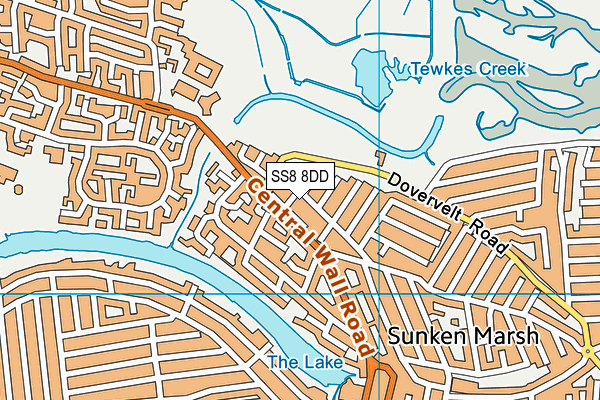 SS8 8DD map - OS VectorMap District (Ordnance Survey)