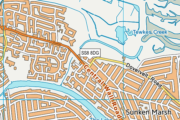 SS8 8DG map - OS VectorMap District (Ordnance Survey)